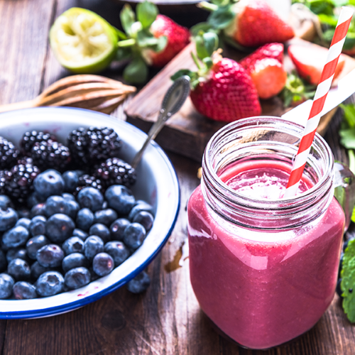 smoothie de frutos rojos